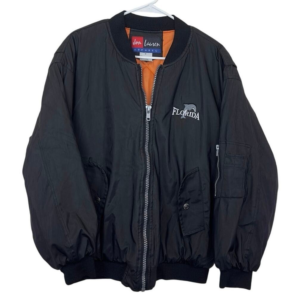 Jon Lauren Apparel Bomber Style Jacket Florida Dolphin Embroidery Size S